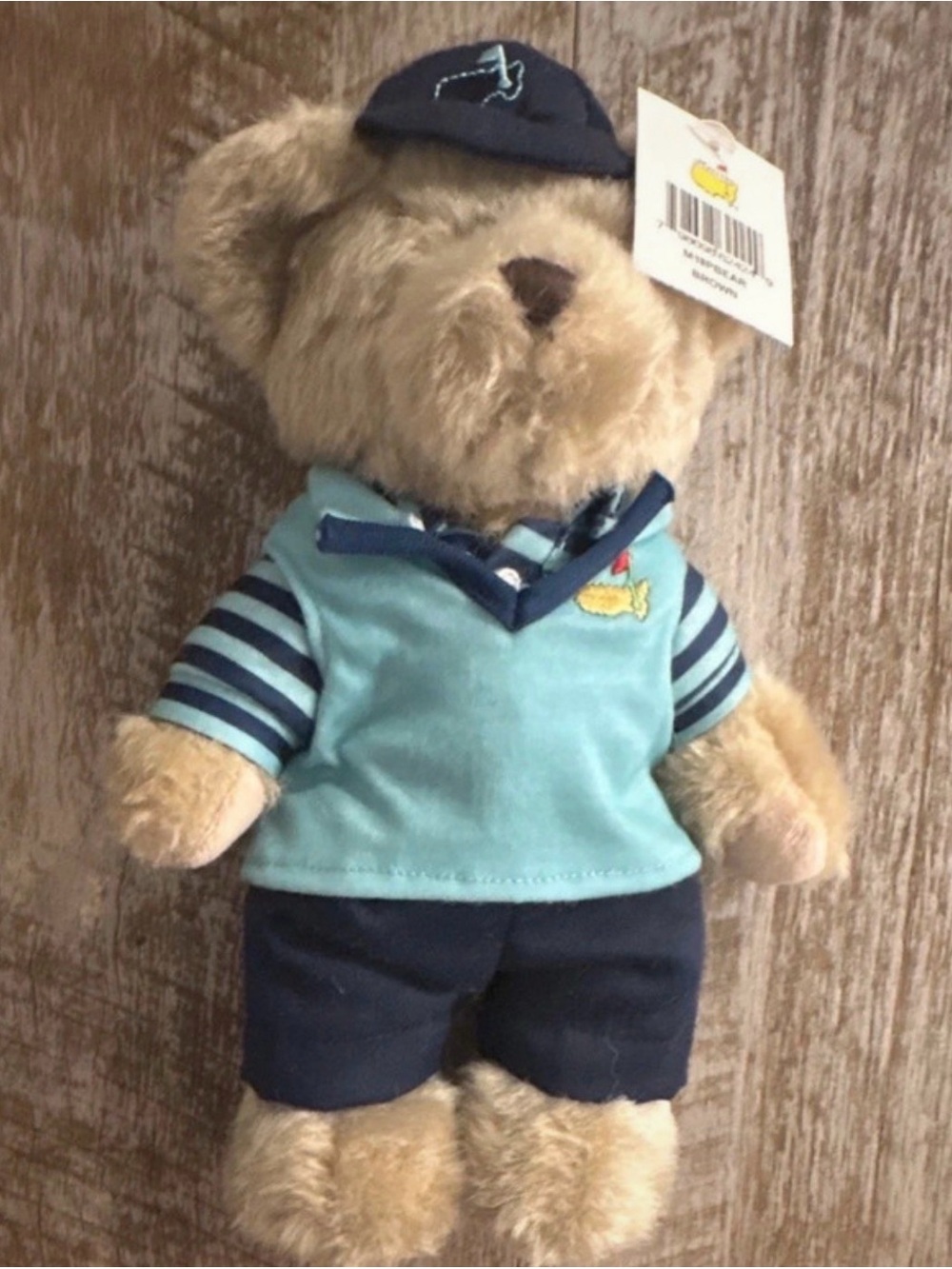 2018 Masters Plush Teddy Bear in Light Blue Shirt and Navy Hat